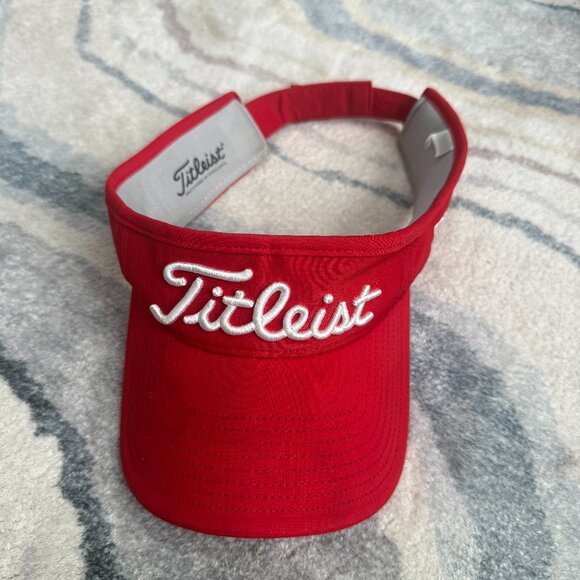 Titleist Accessories - Titleist Red Pro V1 Red Visor Adjustable Back